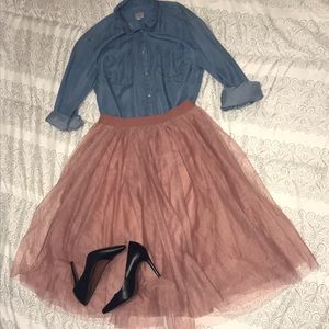 Tulle blush colored skirt